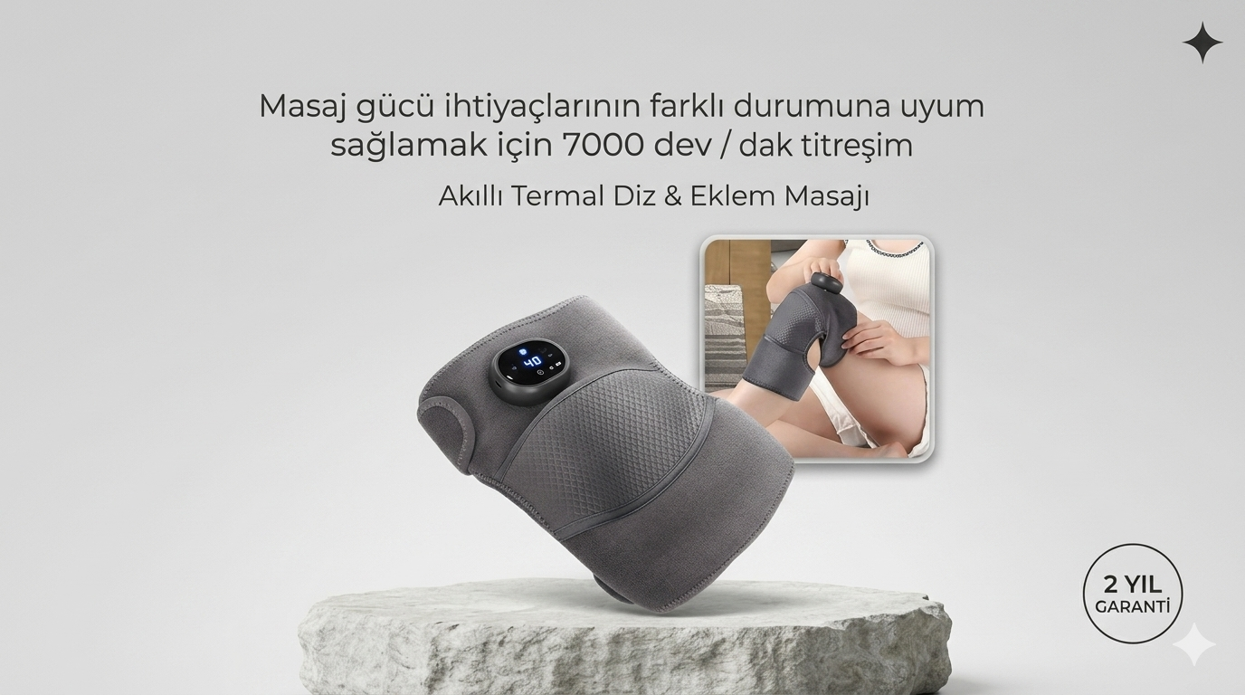 3 Seviyeli Titreşimli Isıtmalı Diz Bakım Masaj Cihazı