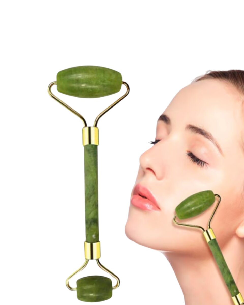 2 Parça Jade Stone Cilt Bakım Seti Şişkinlik Karşıtı Yüz Masajı